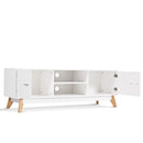 Wooden TV Stand with 2 Storage Cabinets and 2 Open Shelves for 60 Inch TV by LJGDeals