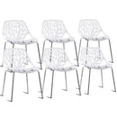 Set of 6 Accent Armless Modern Dining Chairs with Plastic Feet Pads by LJGDeals