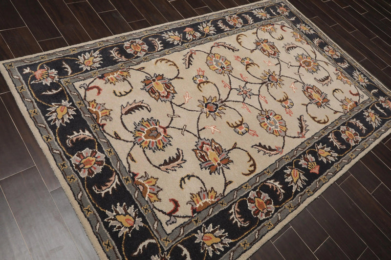5' x 8' Handmade 100% Wool Traditional Oriental Area Rug Beige