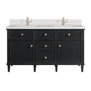 James Martin Lorelai 60" Double Bathroom Vanity, Black Onyx