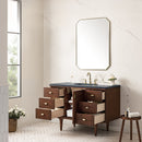 James Martin Amberly 48" Dual Mount Single Bathroom Vanity, Mid-Century Walnut