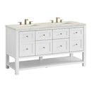 James Martin Breckenridge 60" Double Bathroom Vanity, Bright White