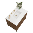 James Martin Myrrin 36" Single Bathroom Vanity, Mid-Century Walnut