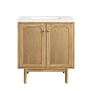 James Martin Laurent 30" Dual Mount Single Bathroom Vanity, Light Natural Oak