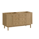 James Martin Laurent 60" Dual Mount Double Bathroom Vanity, Light Natural Oak