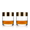 Irving Bronze-Rimmed Crystal Tumblers Set of 2 by Viski