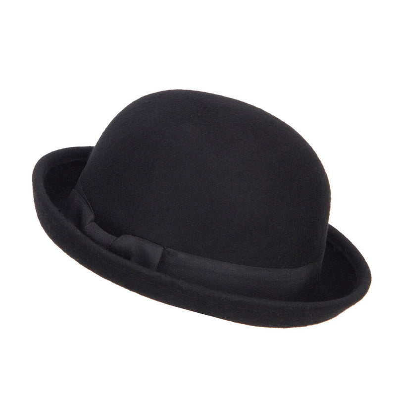 Wool Felt Upturn Brim Bowler Hat