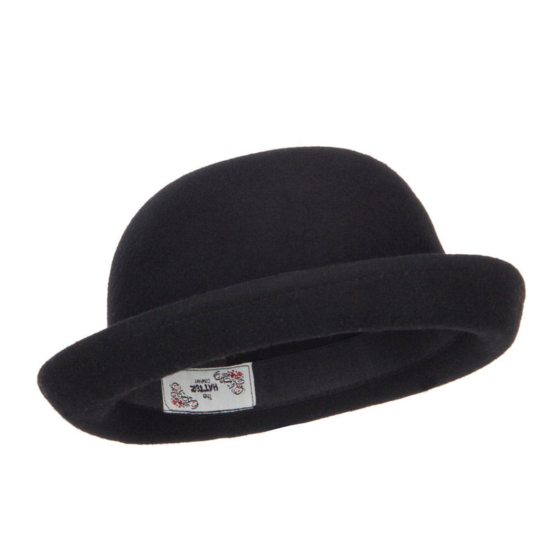 Wool Felt Upturn Brim Bowler Hat