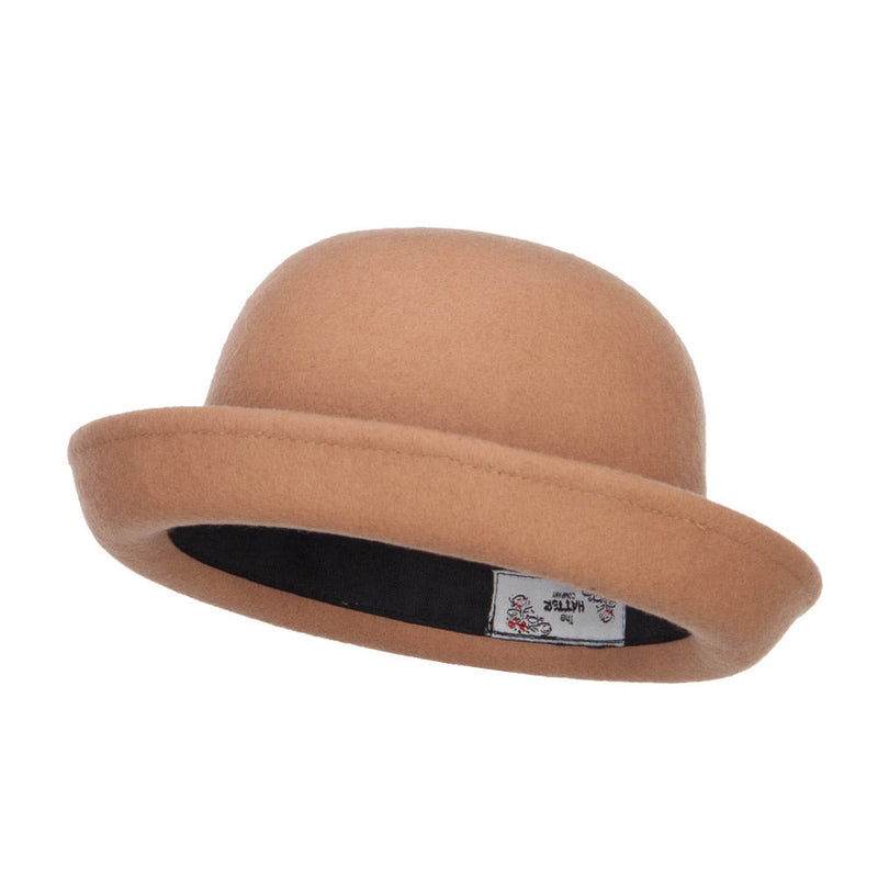 Wool Felt Upturn Brim Bowler Hat