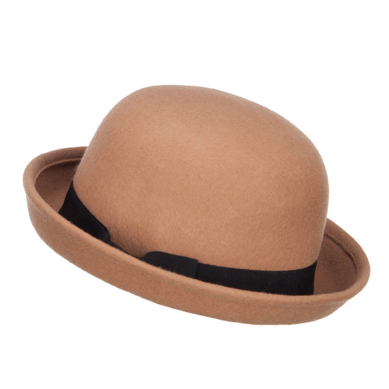 Wool Felt Upturn Brim Bowler Hat
