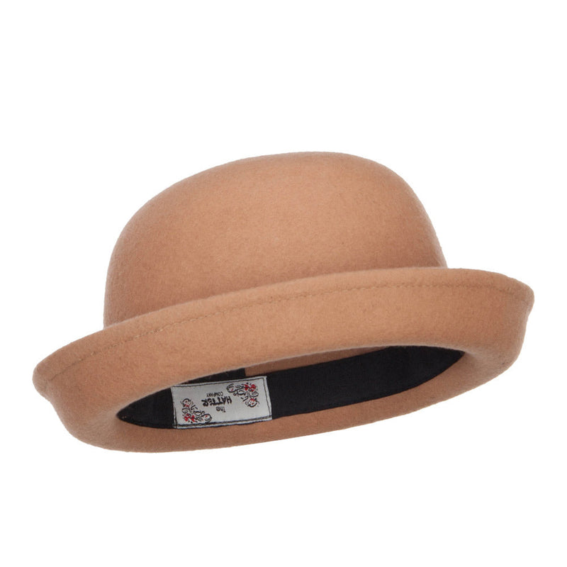 Wool Felt Upturn Brim Bowler Hat