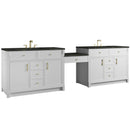 James Martin Bellshire 120" Double Bathroom Vanity, Bright White