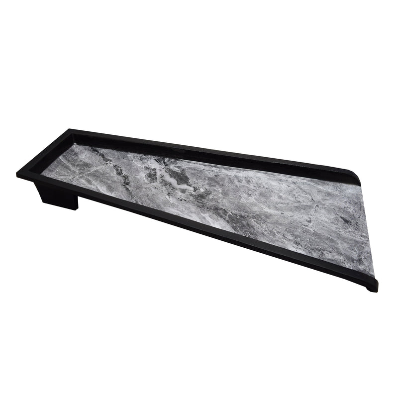 Grey Faux Marble 24-in Cast Aluminum Downspout Gutter Splash Block
