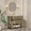 James Martin Lucian 36" Single Bathroom Vanity, Pebble Oak