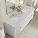 James Martin Myrrin 72" Double Bathroom Vanity, Bright White