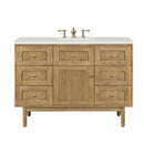 James Martin Laurent 48" Dual Mount Single Bathroom Vanity, Light Natural Oak