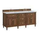 James Martin Lorelai 72" Double Bathroom Vanity, Mid-Century Walnut