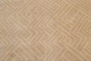 6' x 9' Hand Knotted Geometric Pattern 100% Wool Area rug Tan
