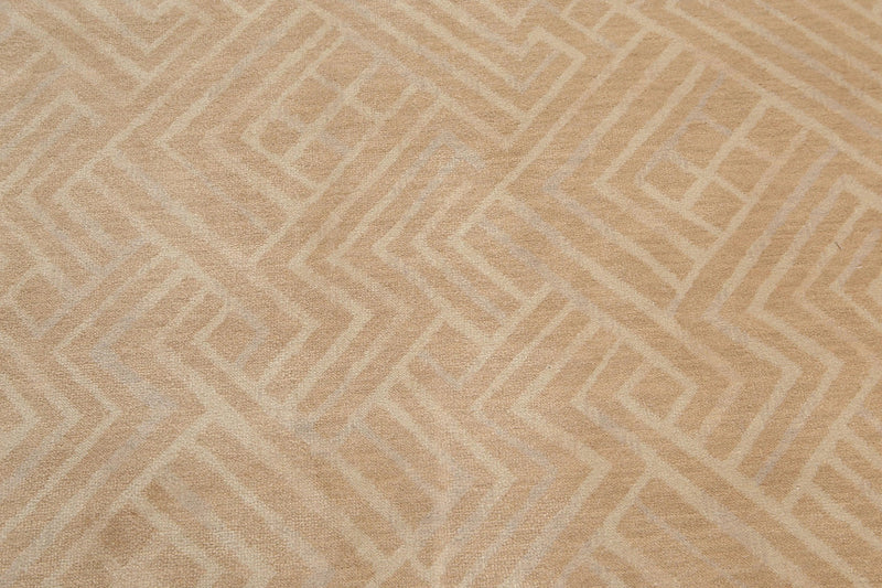 6' x 9' Hand Knotted Geometric Pattern 100% Wool Area rug Tan