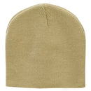 8 Inch Solid Knit Short Beanie Made in USA