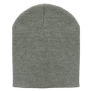 8 Inch Solid Knit Short Beanie Made in USA