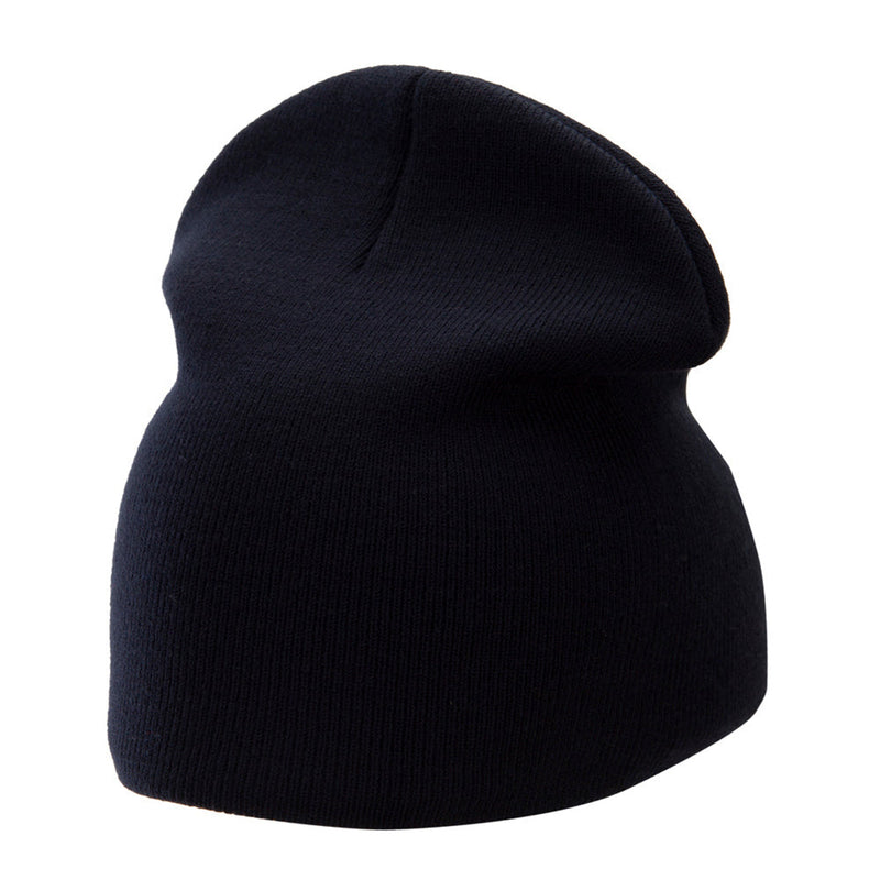 8 Inch Solid Knit Short Beanie Made in USA