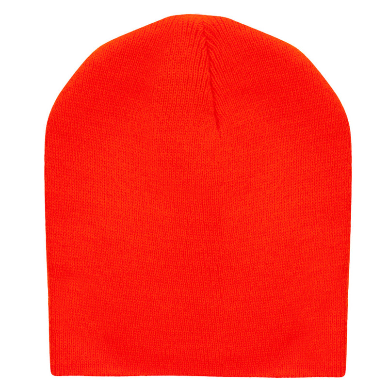 8 Inch Solid Knit Short Beanie Made in USA