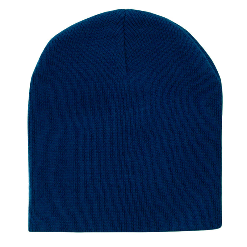 8 Inch Solid Knit Short Beanie Made in USA
