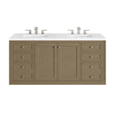 James Martin Chicago 60" Double Bathroom Vanity, Walnut Whisper