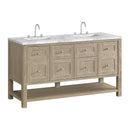 James Martin Breckenridge 60" Double Bathroom Vanity, Whitewashed Oak