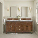 James Martin Lorelai 72" Double Bathroom Vanity, Mid-Century Walnut
