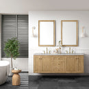 James Martin Laurent 72" Dual Mount Double Bathroom Vanity, Light Natural Oak
