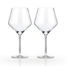Raye Angled Crystal Burgundy Glasses Set of 2