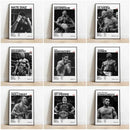 Set of 9 black and white ufc canvas print gym wall decor by Decorbites