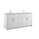 James Martin Bellshire 72" Double Bathroom Vanity, Bright White