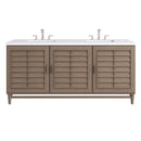 James Martin Portland 72" Double Bathroom Vanity, Whitewashed Walnut