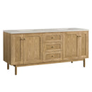 James Martin Laurent 72" Dual Mount Double Bathroom Vanity, Light Natural Oak