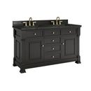 James Martin Brookfield 60" Double Bathroom Vanity, Black Onyx