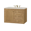 James Martin Laurent 36" Dual Mount Single Bathroom Vanity, Light Natural Oak