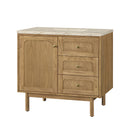 James Martin Laurent 36" Dual Mount Single Bathroom Vanity, Light Natural Oak