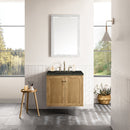 James Martin Laurent 30" Dual Mount Single Bathroom Vanity, Light Natural Oak