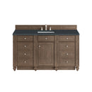 James Martin Bristol 60" Single Bathroom Vanity, Whitewashed Walnut