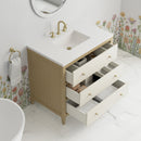 James Martin Celeste 36" Single Bathroom Vanity, Sunwashed Oak with Embossed Shagreen Drawer Fronts