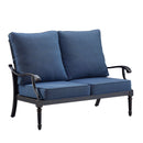 Black Aluminum Deep Seating Loveseat with Cushions