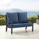 Black Aluminum Deep Seating Loveseat with Cushions