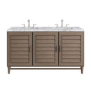 James Martin Portland 60" Double Bathroom Vanity, Whitewashed Walnut