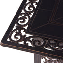 Aluminum 42-in Square Patio Fire Table Set with Swivel Rocking Chairs