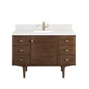 James Martin Amberly 48" Dual Mount Single Bathroom Vanity, Mid-Century Walnut