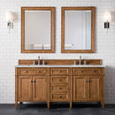 James Martin Brittany 72" Double Bathroom Vanity, Saddle Brown