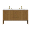 James Martin Hudson 60" Double Bathroom Vanity, Honey Oak